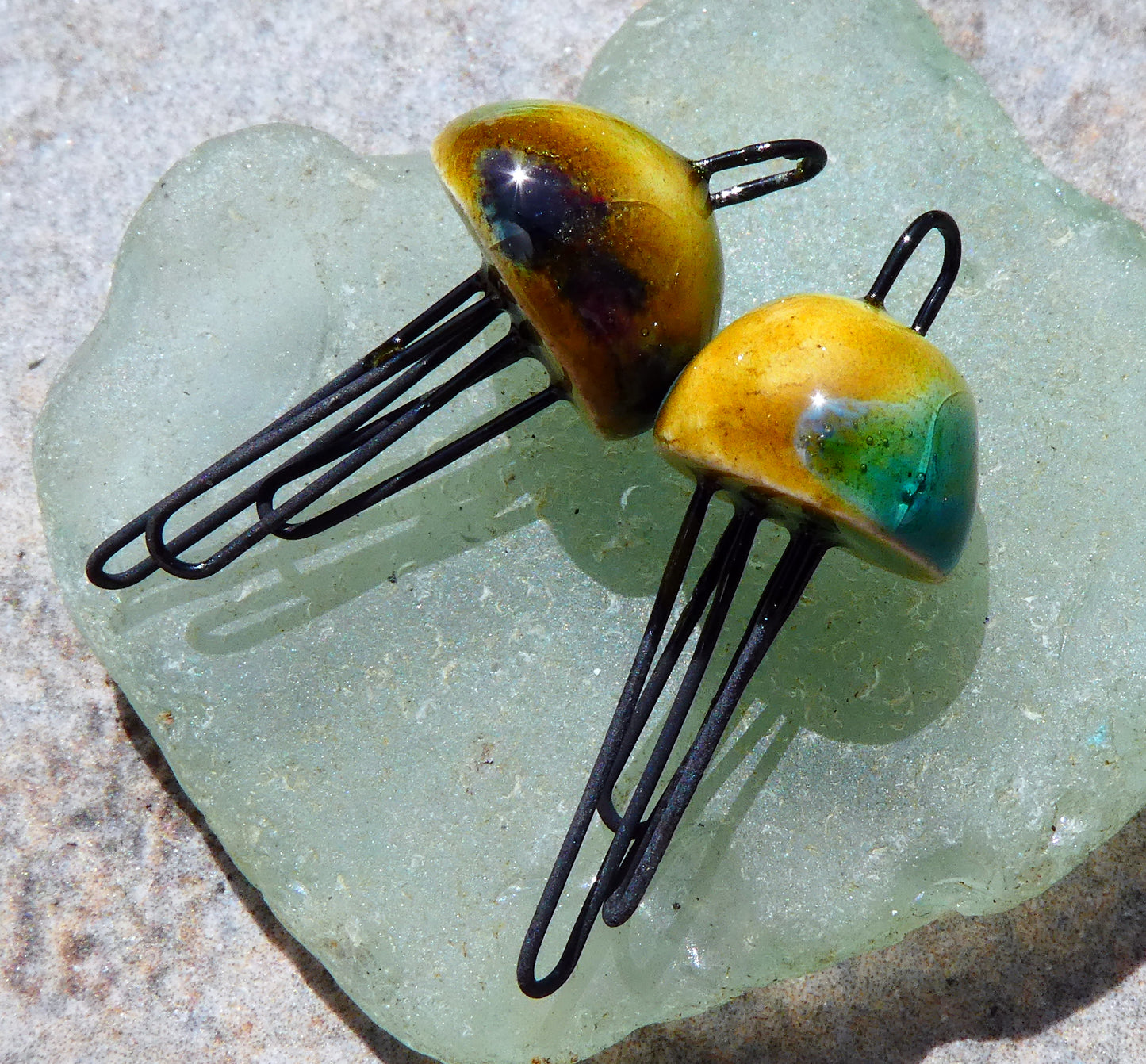 Ceramic Jellyfish Earring Connectors - Billabong