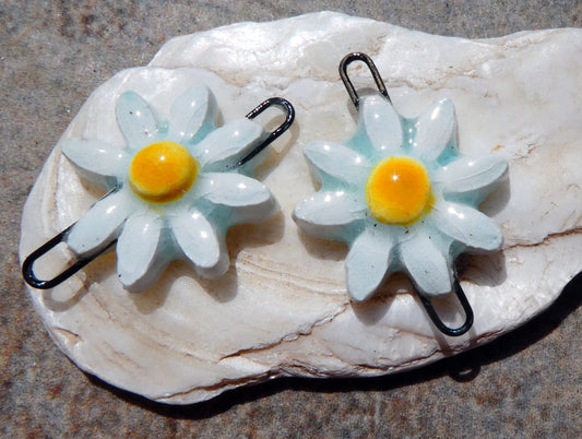 Porcelain Daisy Earring Connectors