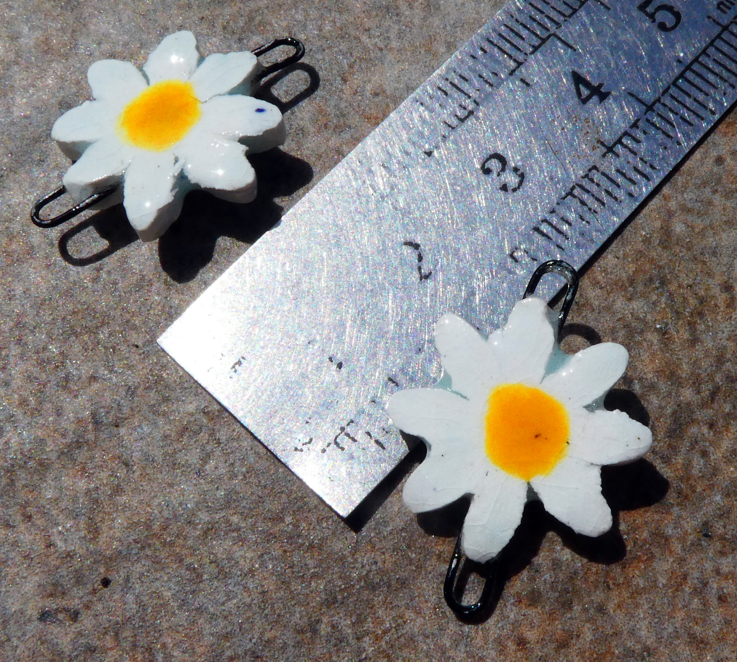 Porcelain Daisy Earring Connectors