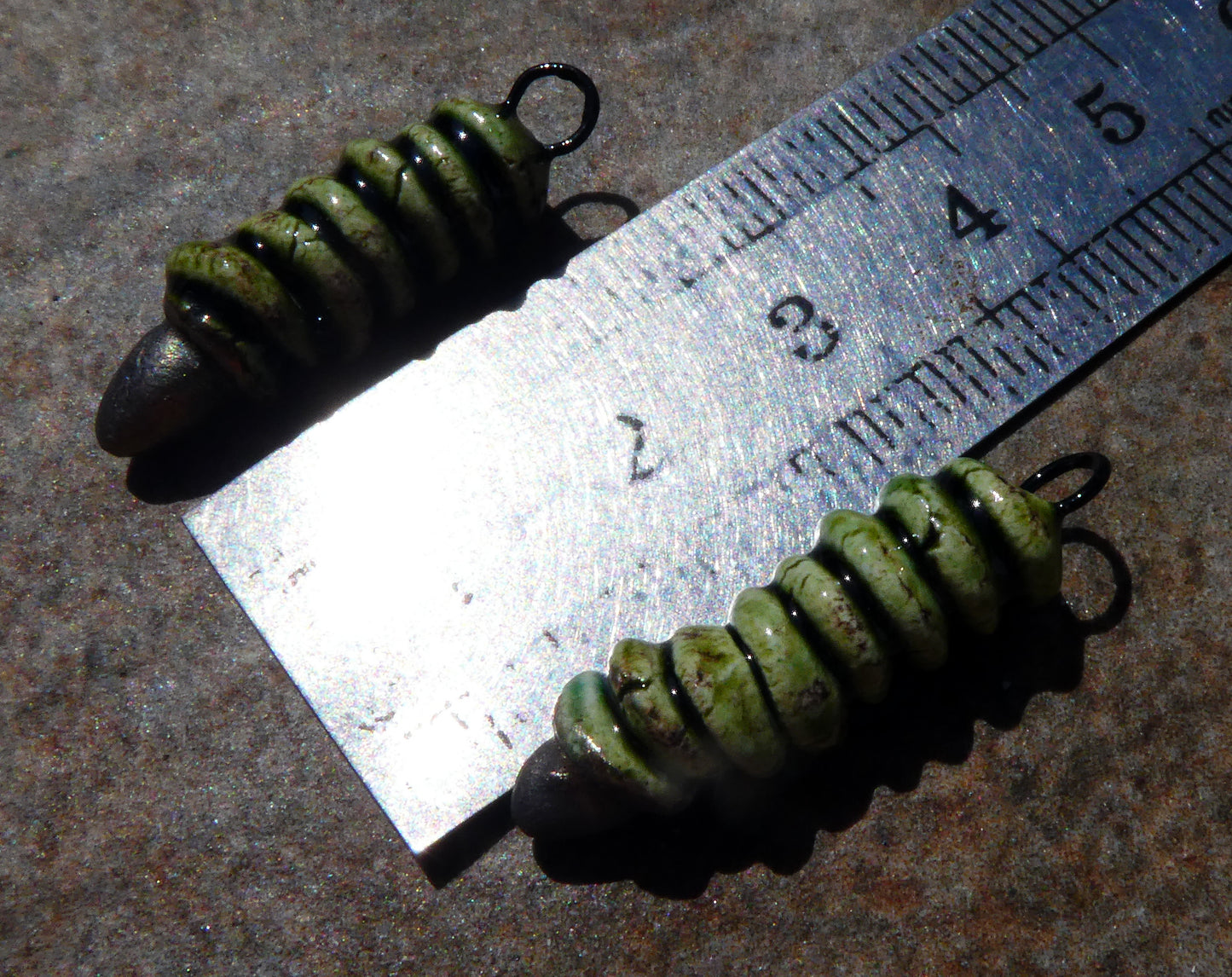 Ceramic Catkin Charms - Olive