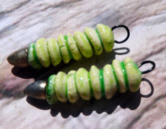 Ceramic Catkin Charms - Lime