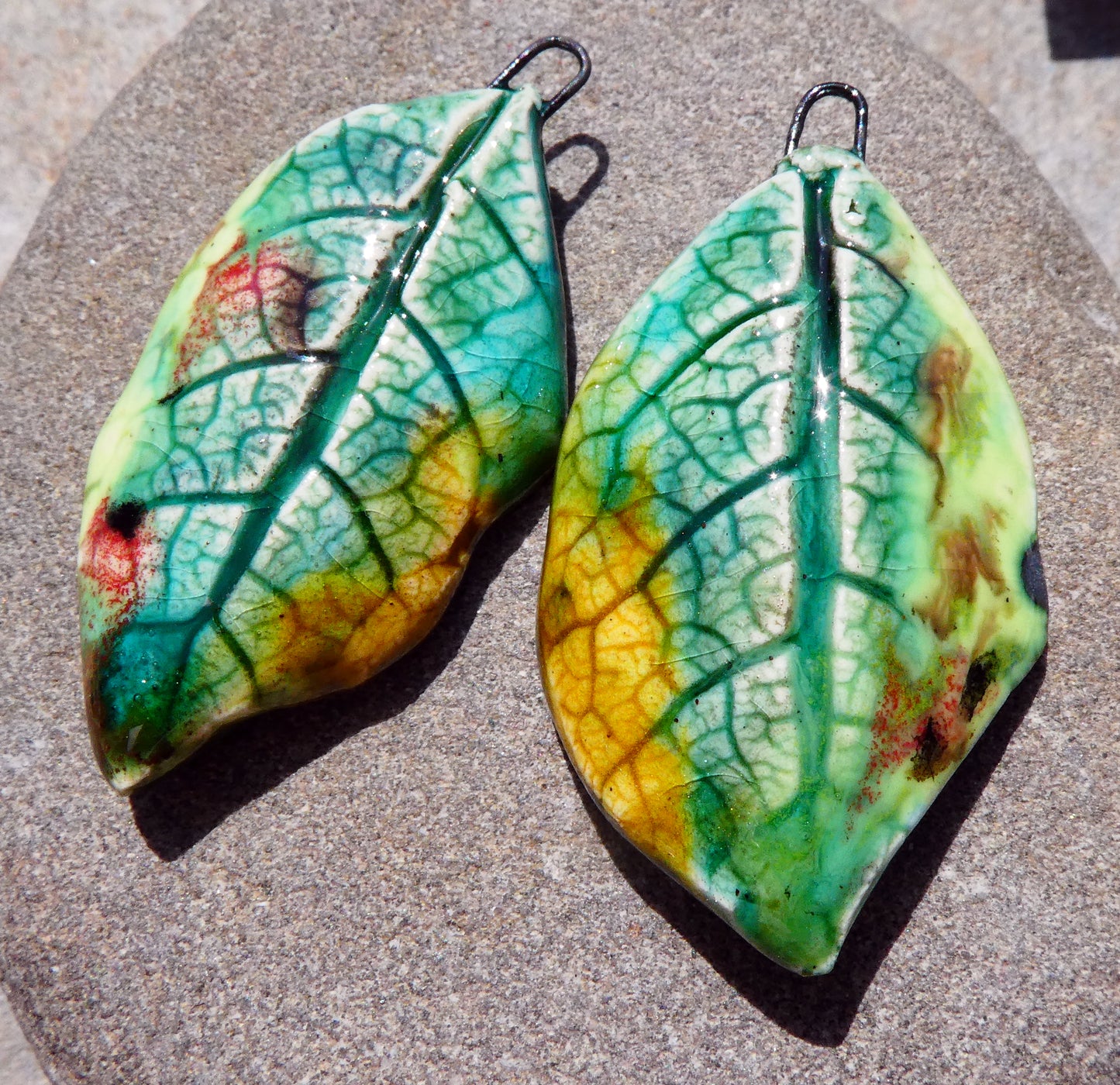 Ceramic Super Slim Spring Leaf Earring Charms #18