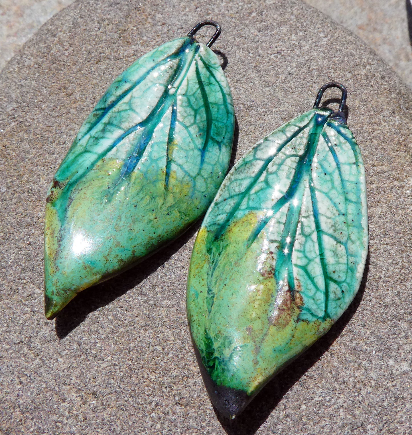 Ceramic Super Slim Spring Leaf Earring Charms #20