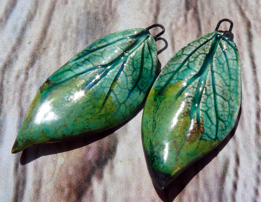 Ceramic Super Slim Spring Leaf Earring Charms #20