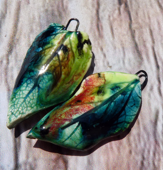 Ceramic Super Slim Spring Leaf Earring Charms #21