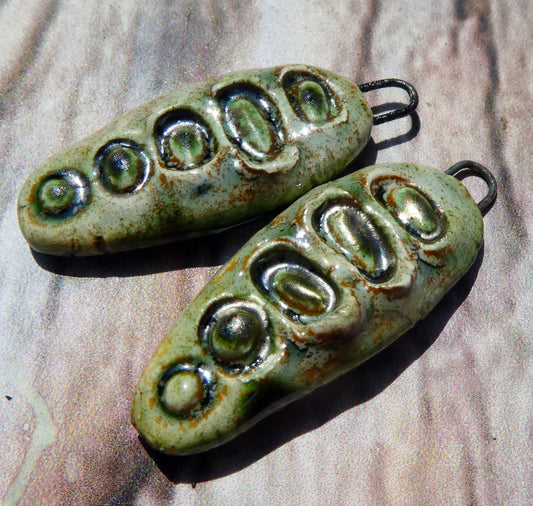 Ceramic Seed Pod Charms - Stone