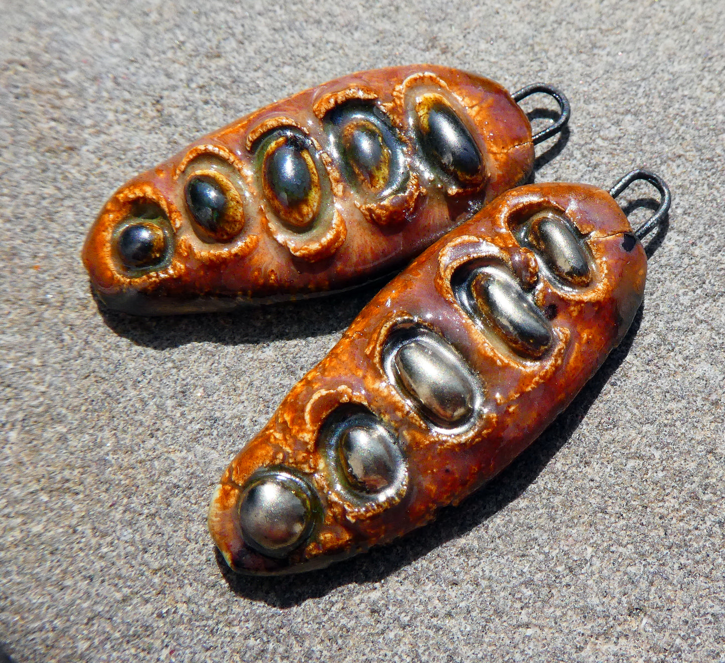 Ceramic Seed Pod Charms - Painted Desert