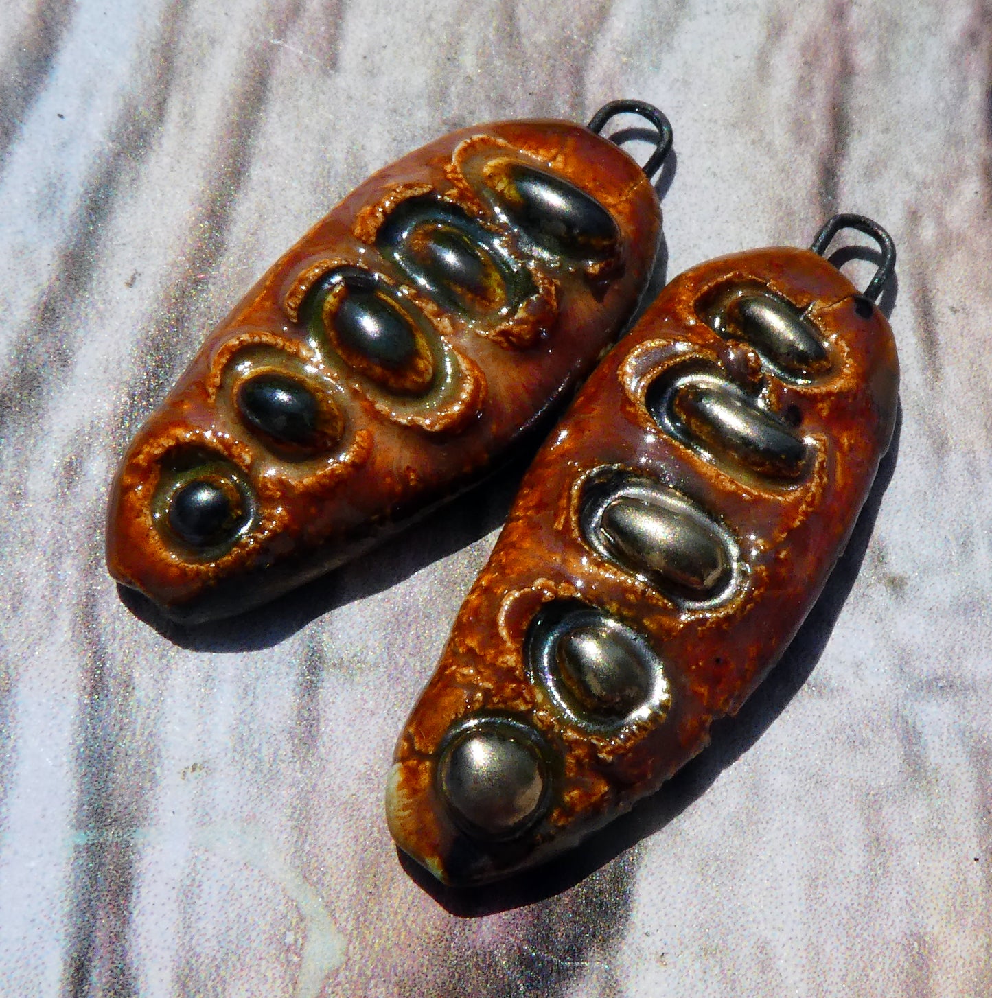 Ceramic Seed Pod Charms - Painted Desert