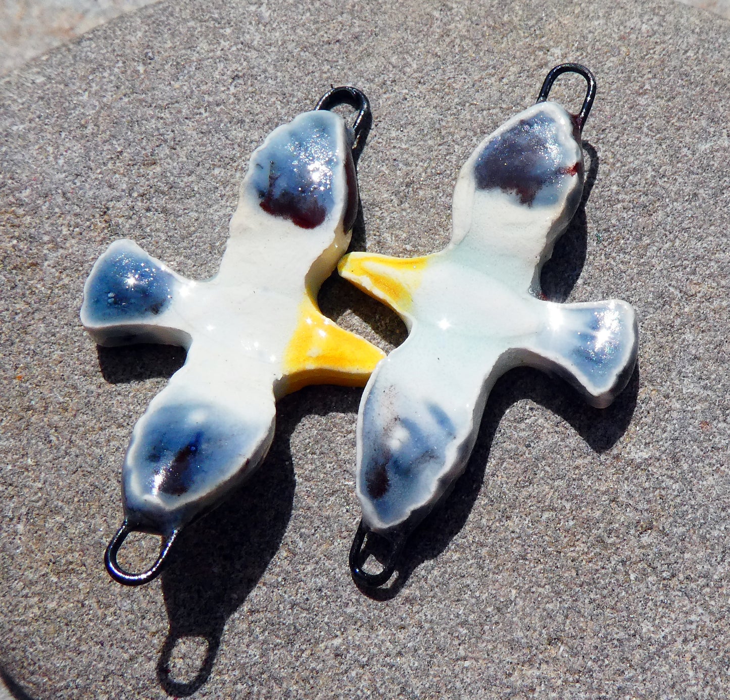 Ceramic Seagull Earring Connectors