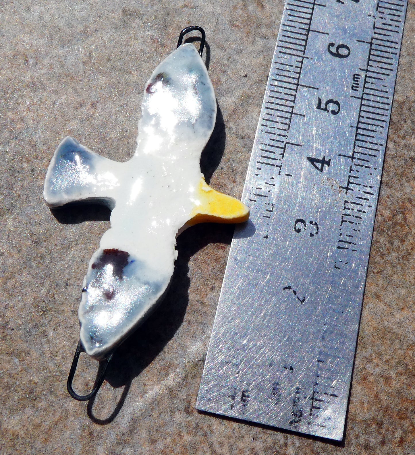Ceramic Seagull Necklace Connector #2