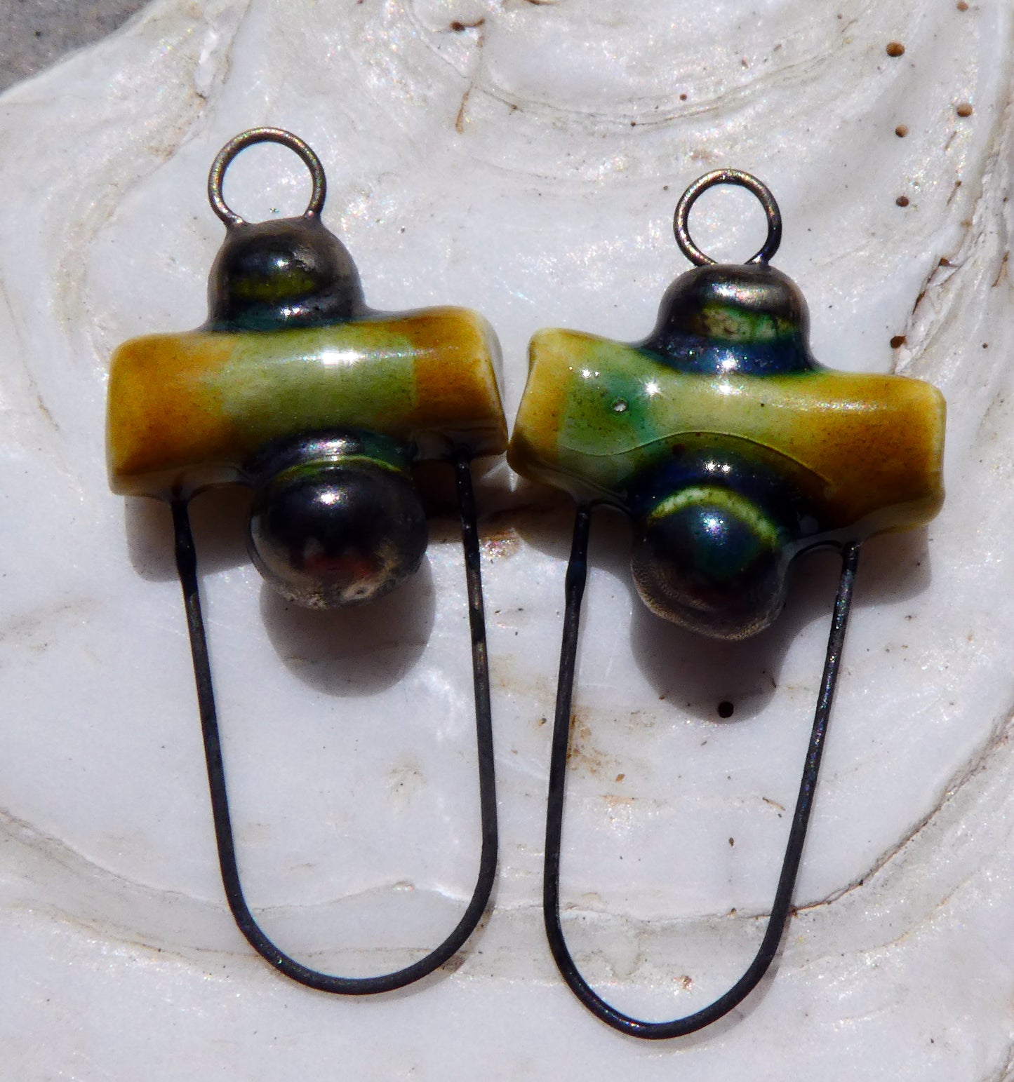 Ceramic Stick and Bobble Hoopy Earring Connectors - Billabong