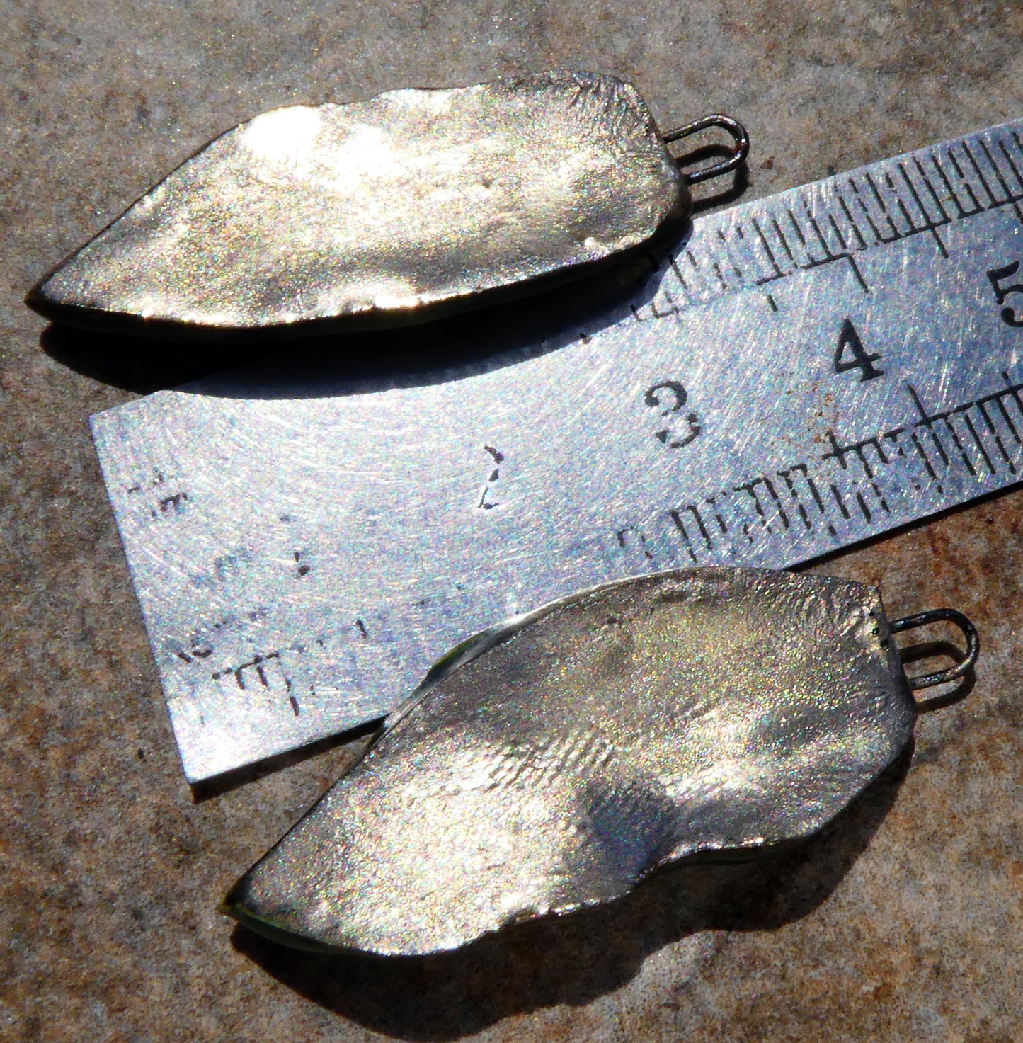 Ceramic Lustrous Peacock Tail Charms- Mirror Blue
