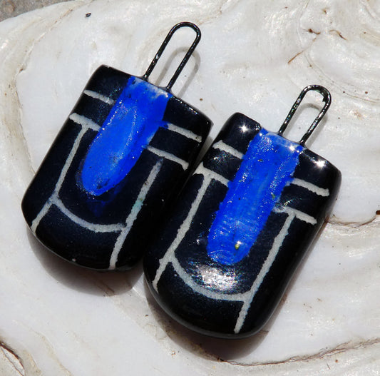 Ceramic Sgraffito Charms - Holiday Blue