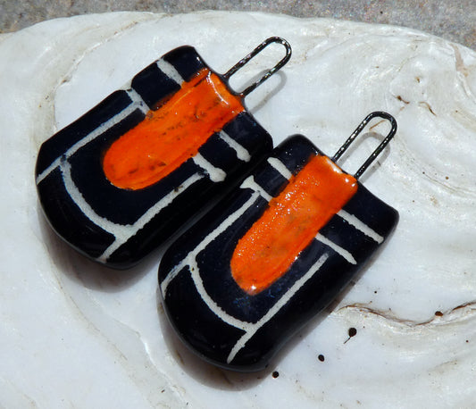 Ceramic Sgraffito Charms - Mandarin