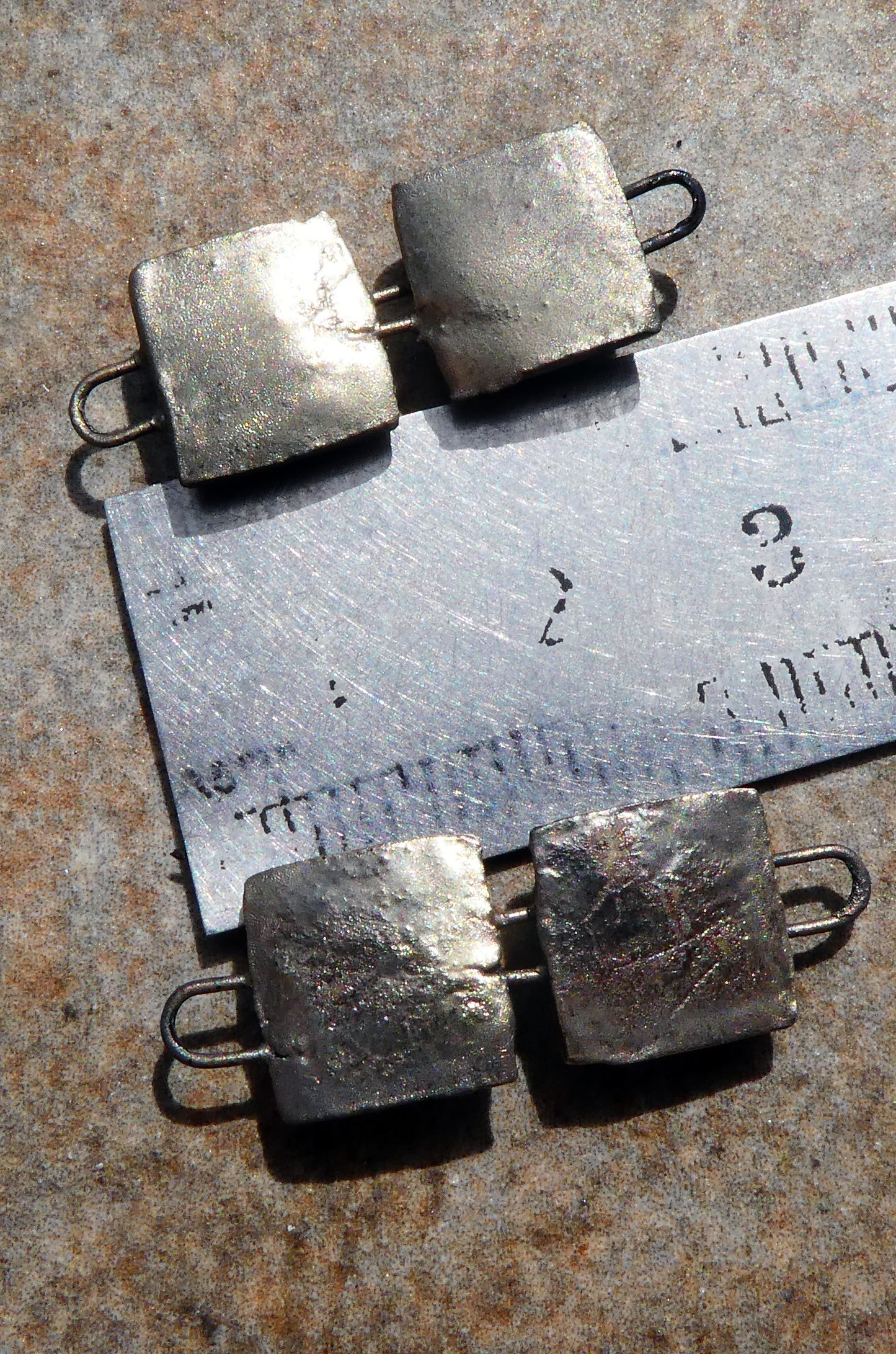 Ceramic Double Square Moulded Connectors -Cherry Limeade