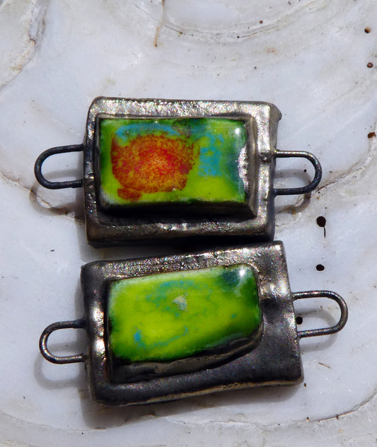 Ceramic Rectangle Moulded Connectors -Cherry Limeade