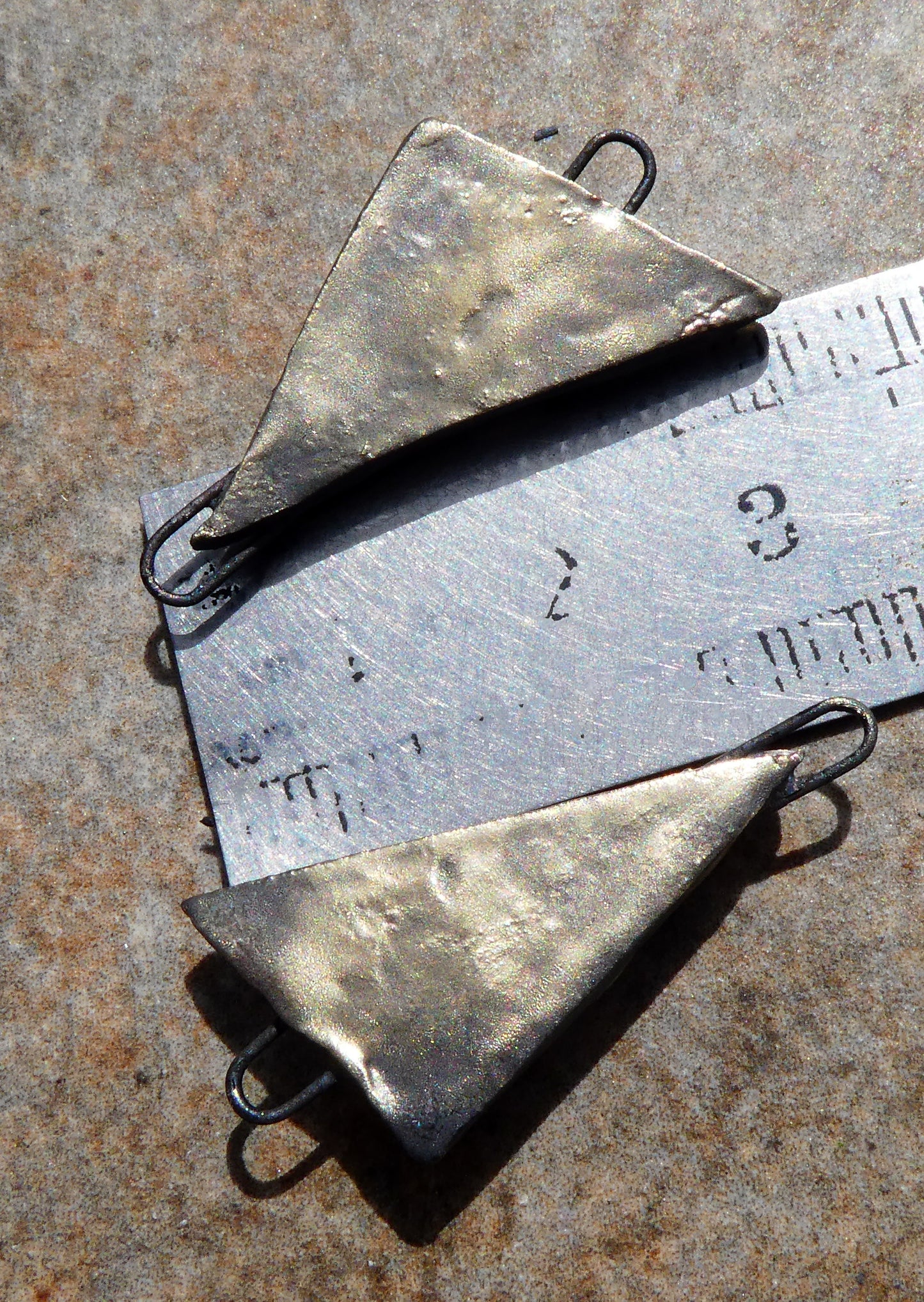 Ceramic Aymmetric Triangle  Moulded Connectors -Mystic Jade