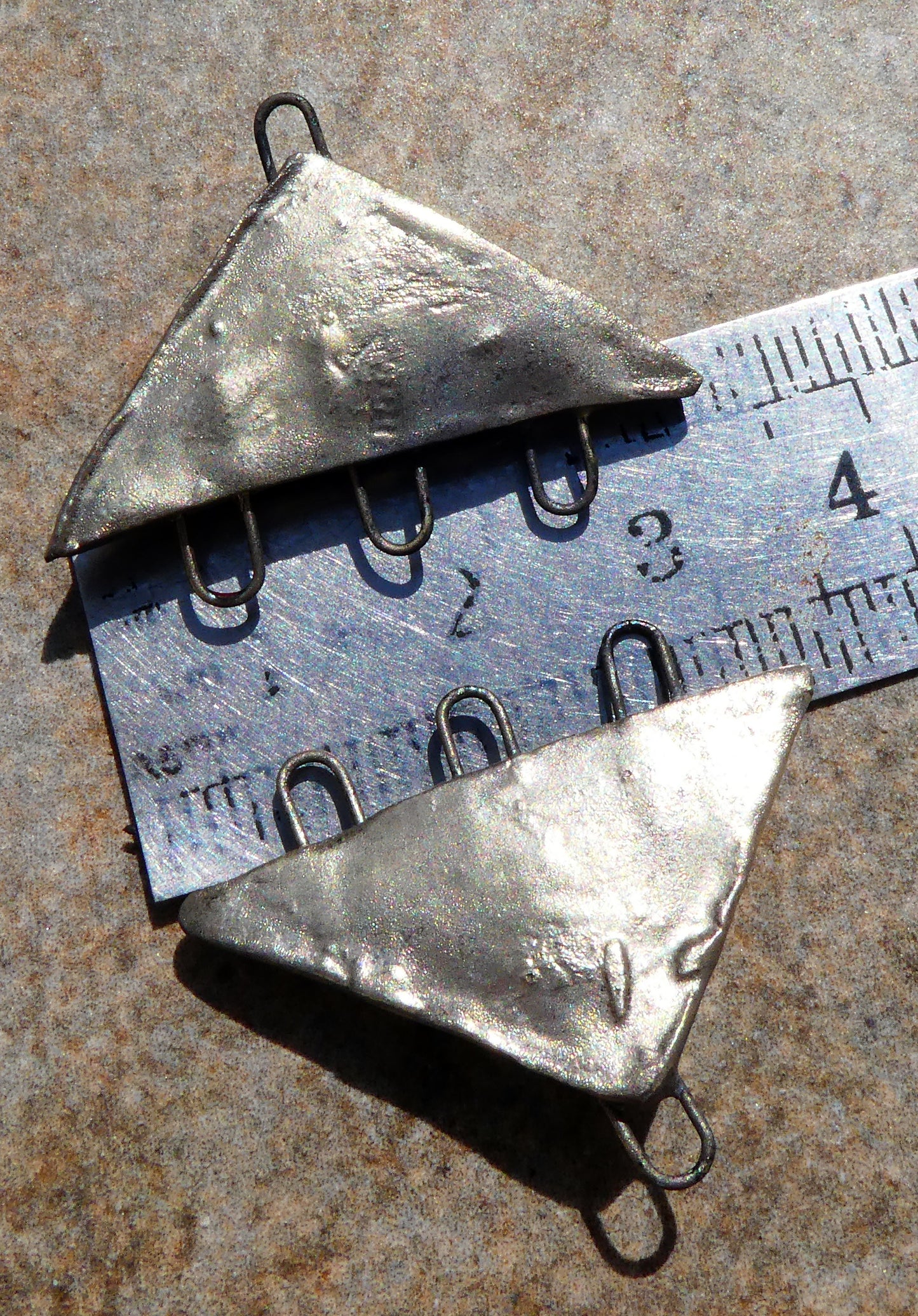 Ceramic Three Hoop Triangle Moulded Connectors -Sailors Delight