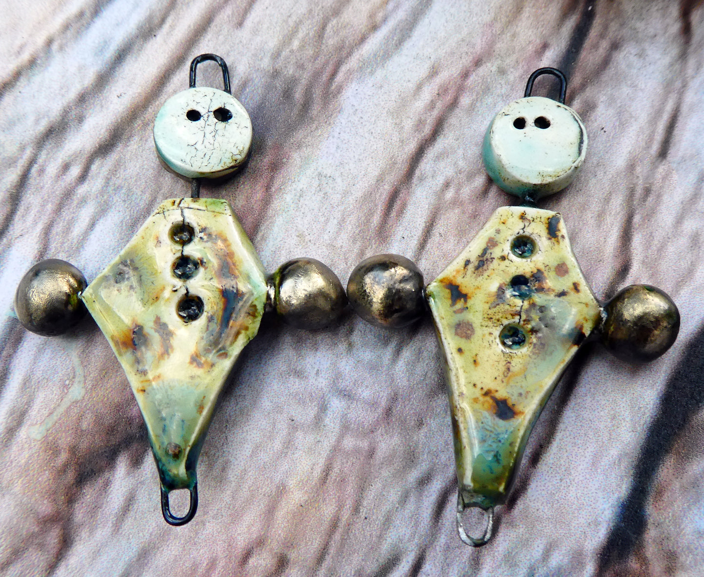 Ceramic Simple Souls Connectors - Cappuccino Mint