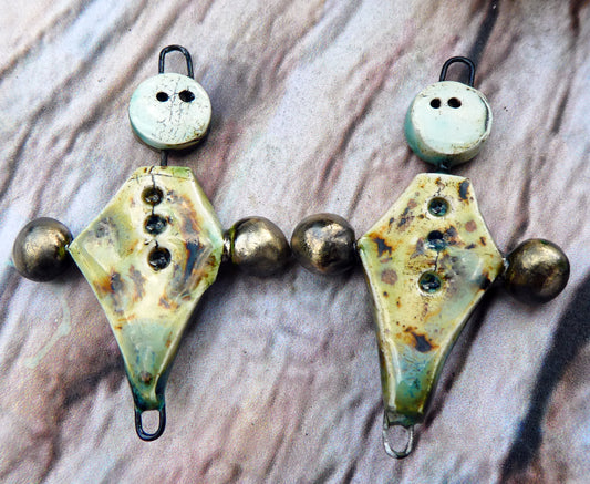 Ceramic Simple Souls Connectors - Cappuccino Mint