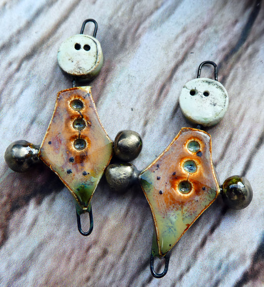 Ceramic Simple Souls Connectors - Amber Ash