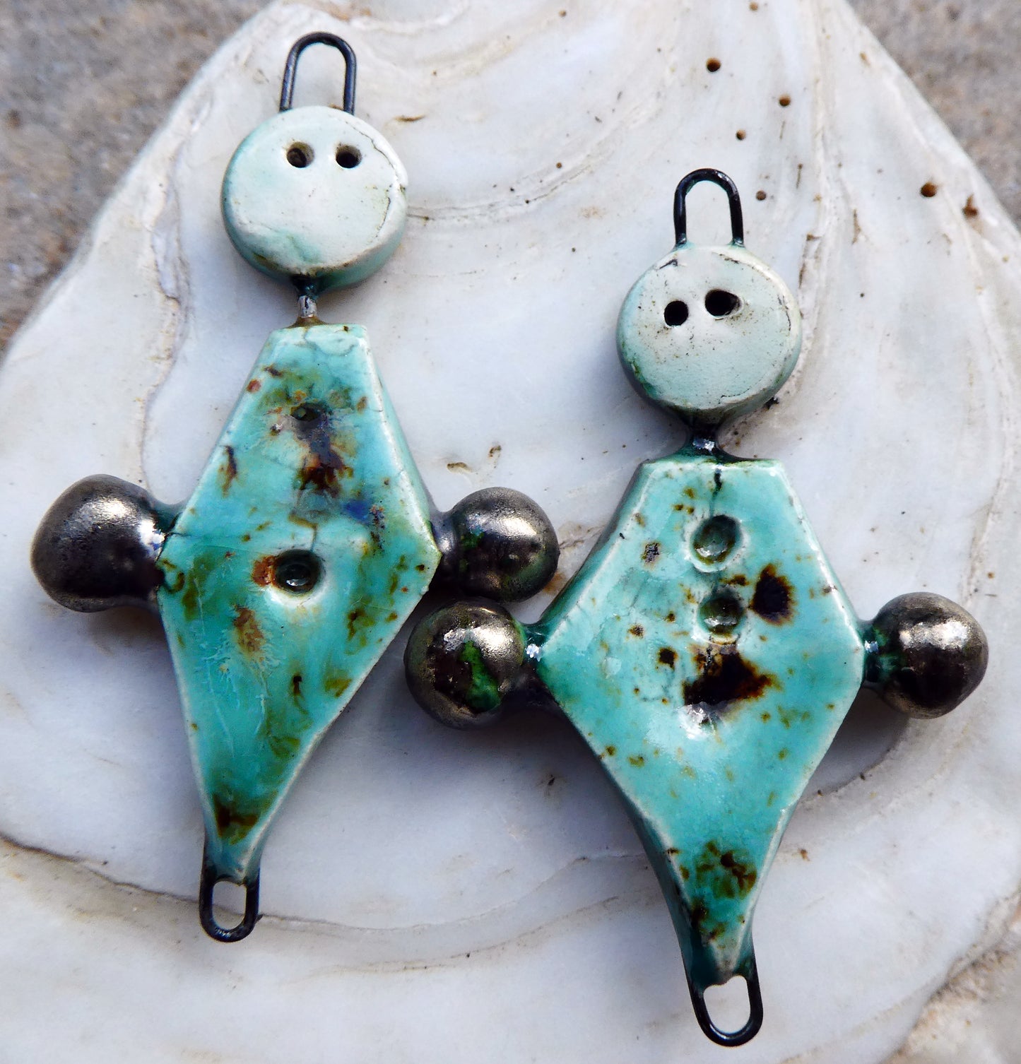 Ceramic Simple Souls Connectors - Blue Guppy