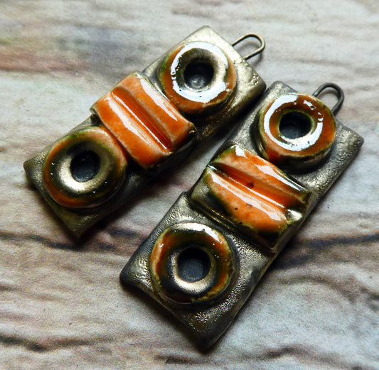 Ceramic Moulded Tablet Charms #2- Wildfire