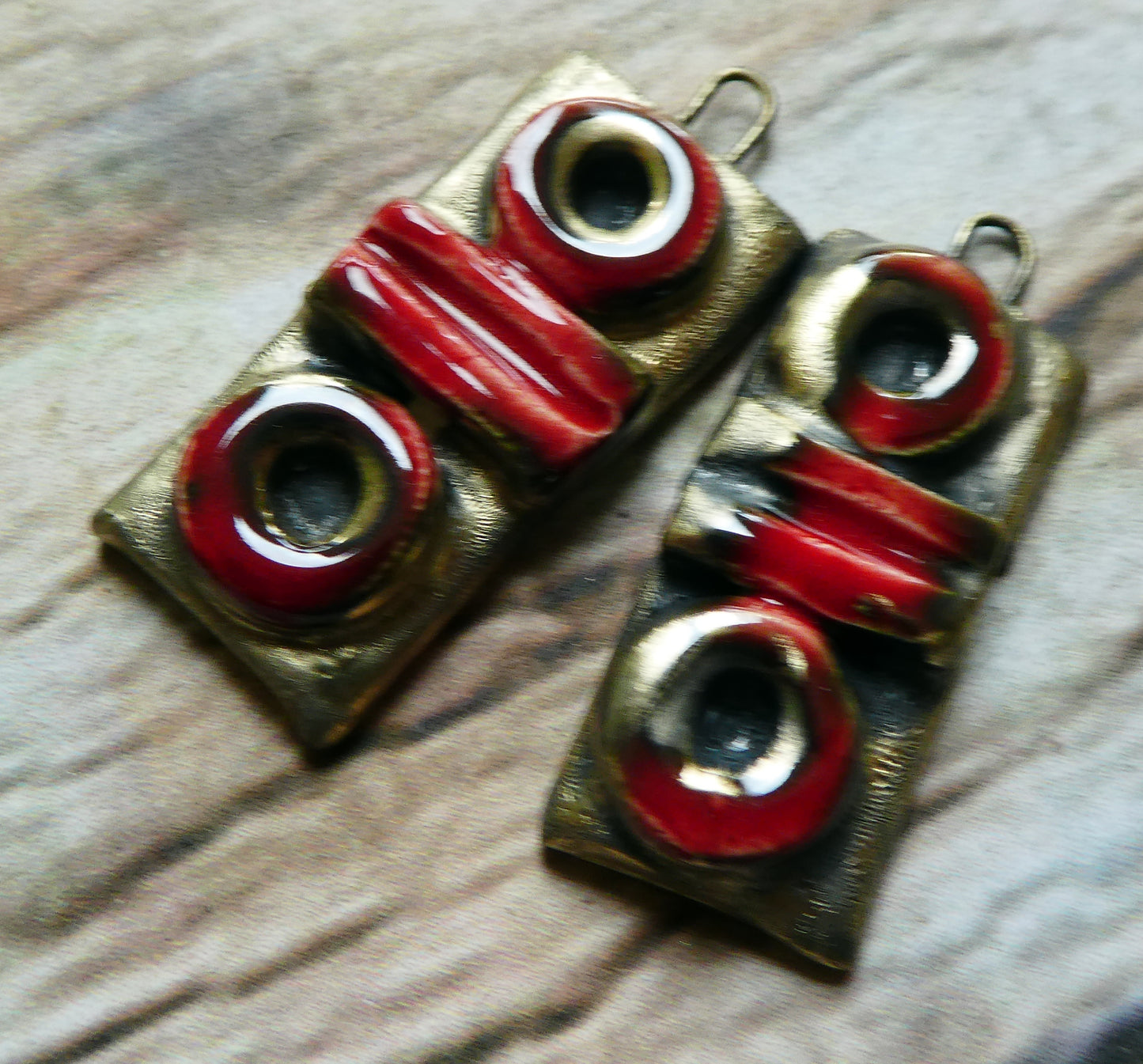Ceramic Moulded Tablet Charms #2- Pillar Box
