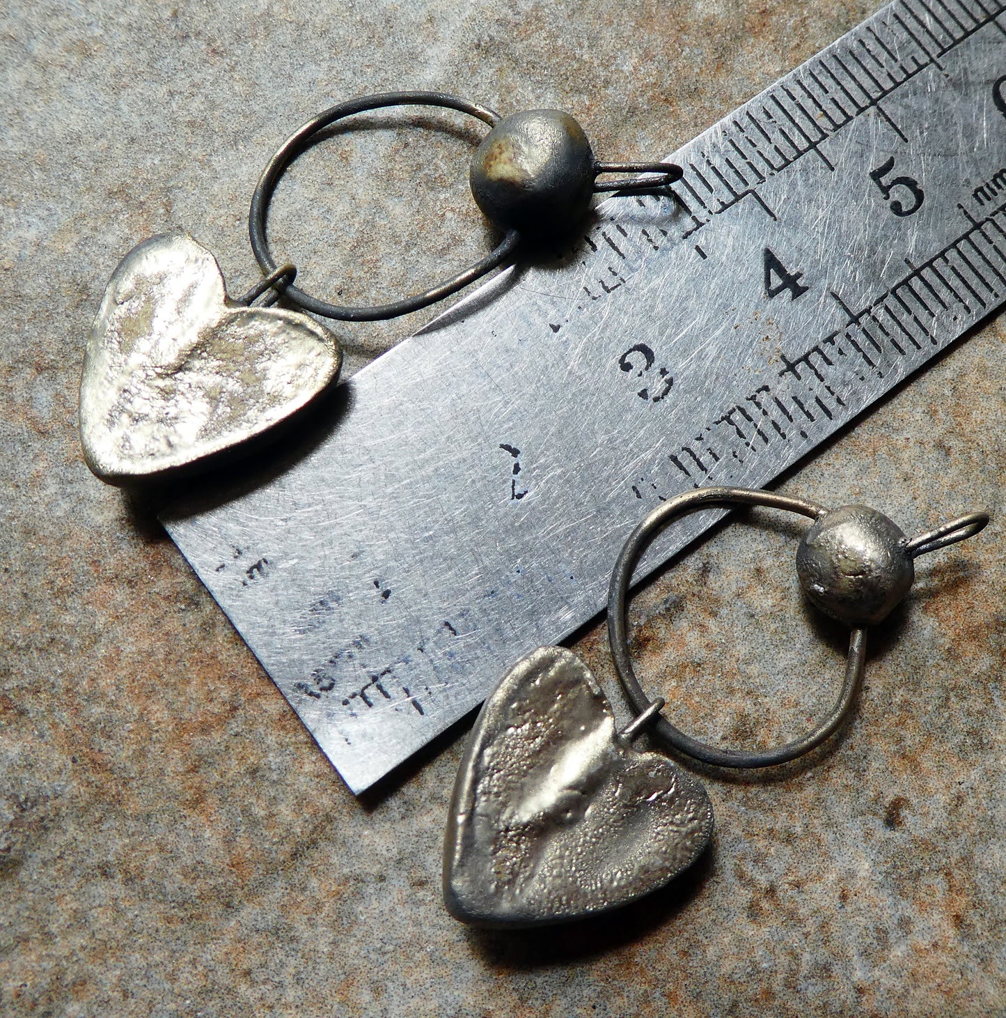 Ceramic Moulded Bobble and Heart Dangles -Firecracker