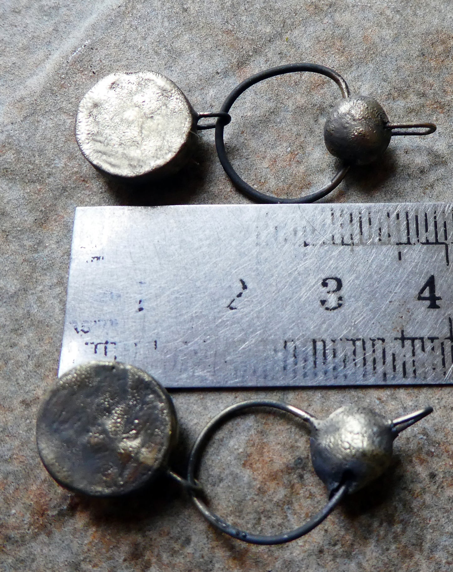 Ceramic Moulded Bobble and Triangle Dangles - Outer Space