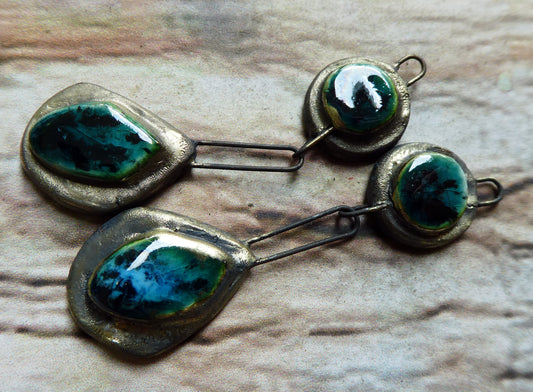 Ceramic Moulded Mixed Shape Dangles -Ocean Mist