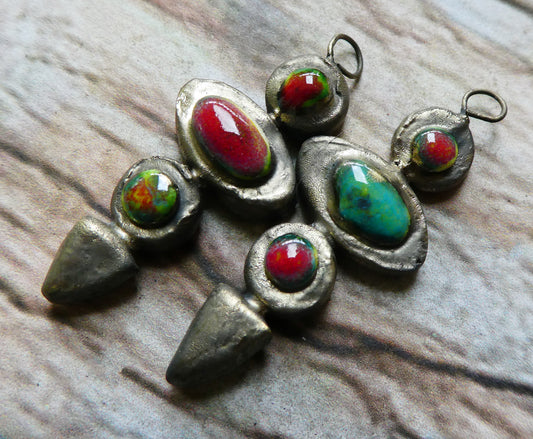 Ceramic Moulded Stack Charms -Cherry Limeade