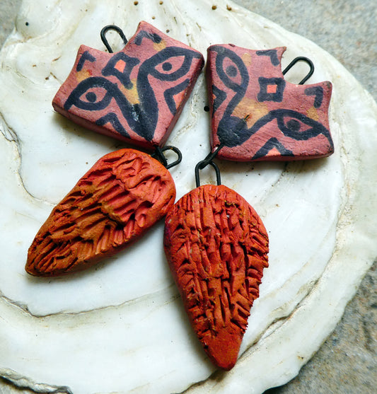 Ceramic Fox and Tail Dangles
