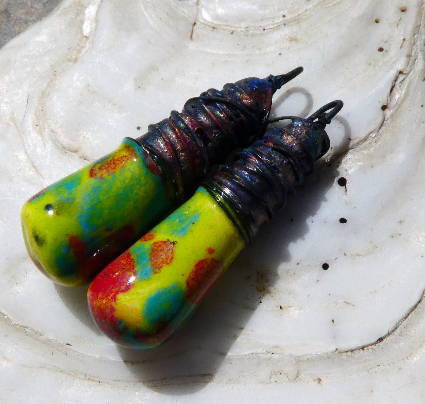 Ceramic Wire Wrapped Baton Charms -Appltini