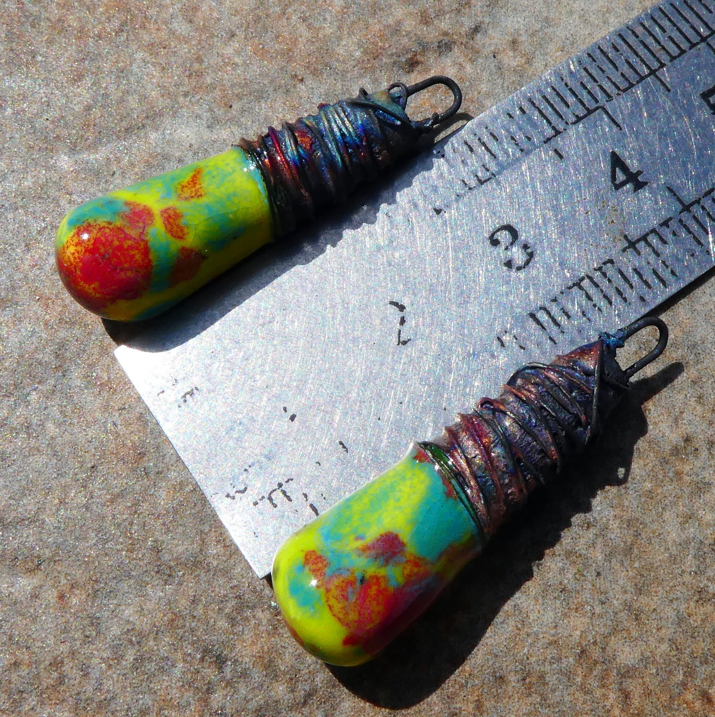 Ceramic Wire Wrapped Baton Charms -Appltini