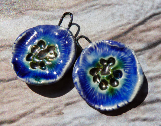 Ceramic Flat Flower Charms - Pueblo Purple