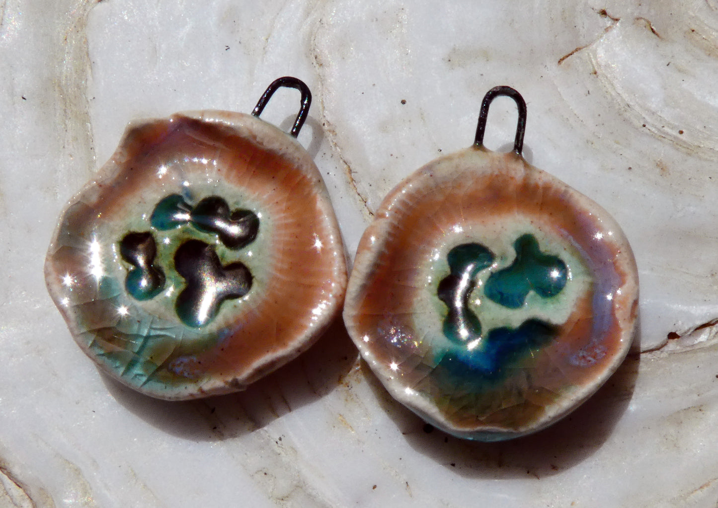 Ceramic Flat Flower Charms - Pecos Pink