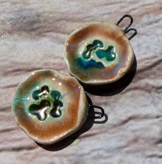 Ceramic Flat Flower Charms - Pecos Pink