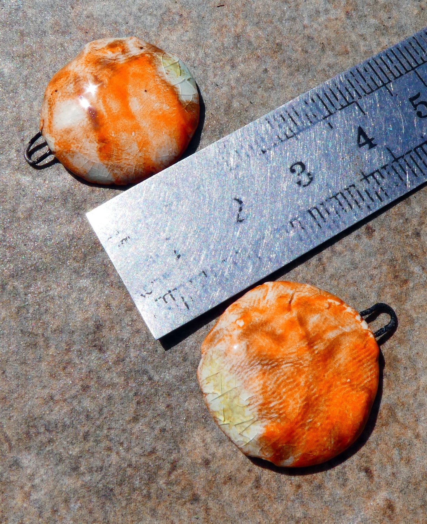 Ceramic Papery Flower Charms -Mandarin