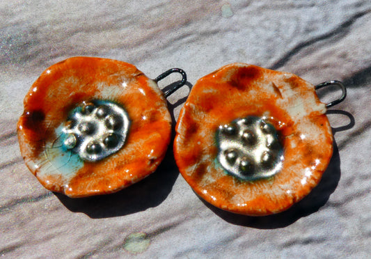 Ceramic Papery Flower Charms -Mandarin