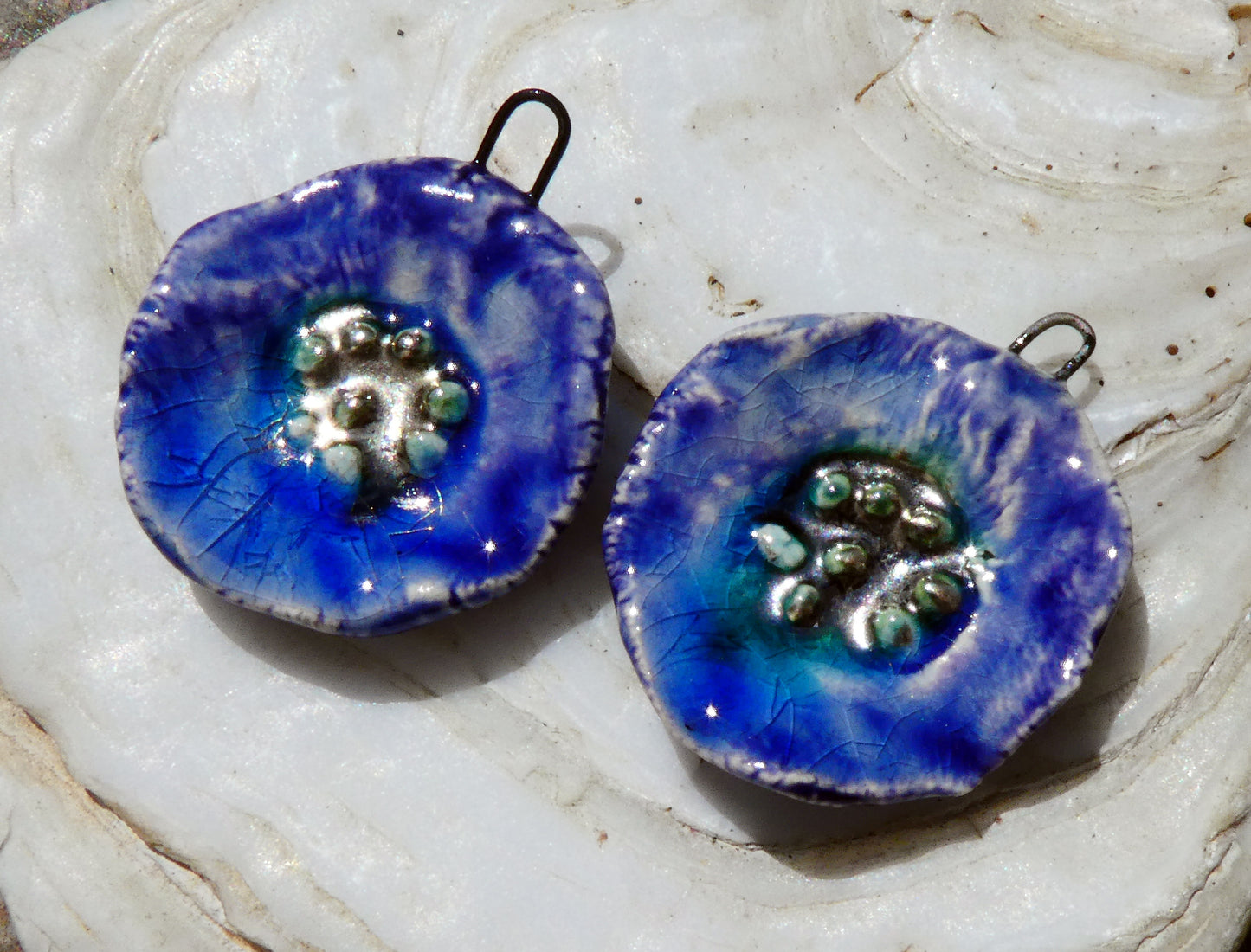 Ceramic Papery Flower Charms - Pueblo Purple