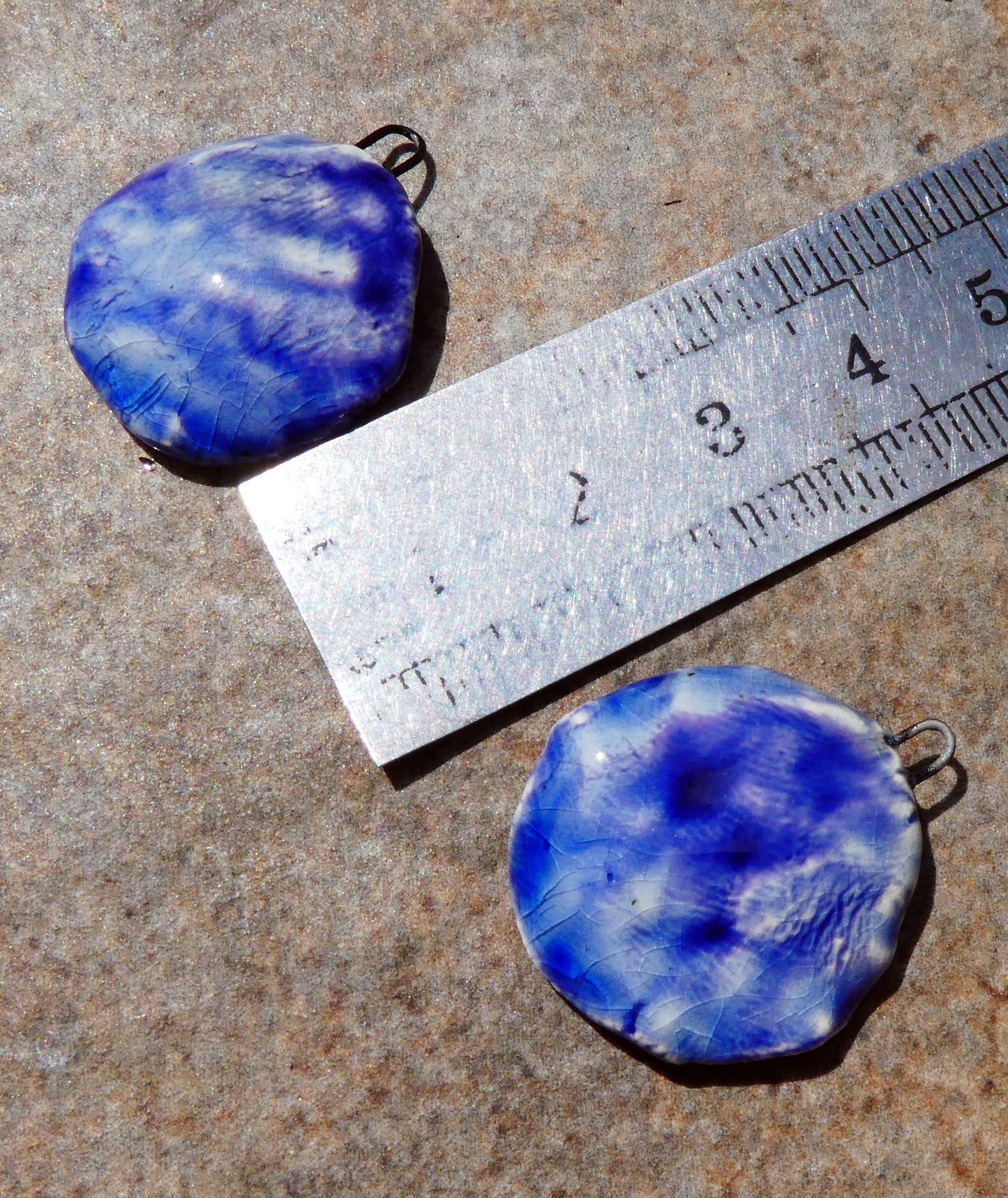 Ceramic Papery Flower Charms - Pueblo Purple