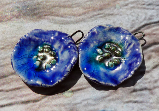Ceramic Papery Flower Charms - Pueblo Purple