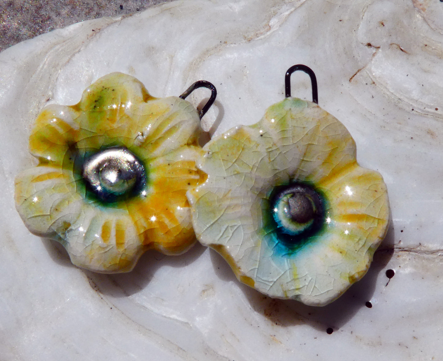 Ceramic Flower Charms - Saffron