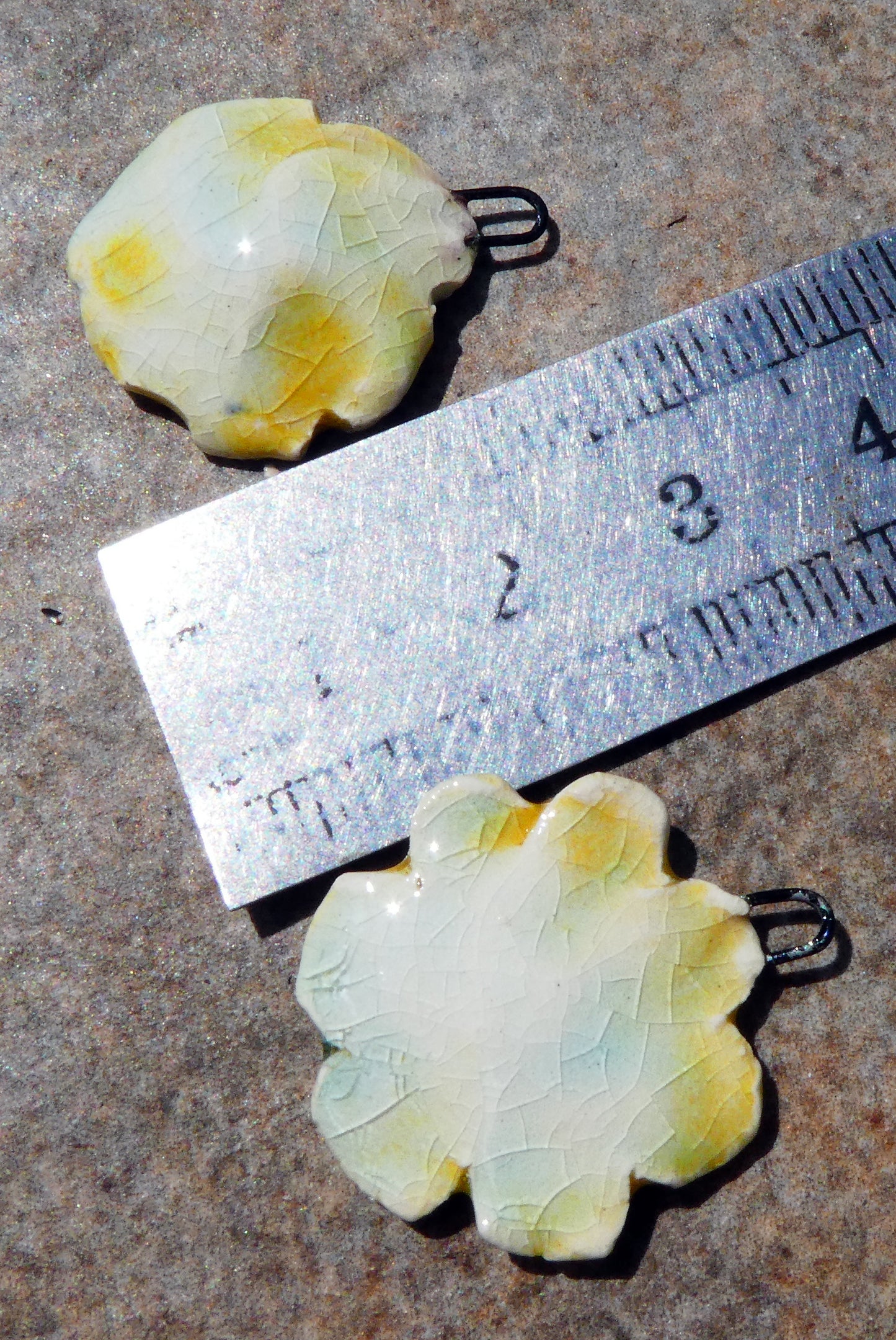 Ceramic Flower Charms - Saffron