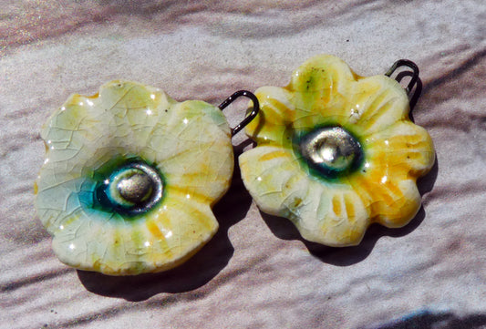 Ceramic Flower Charms - Saffron