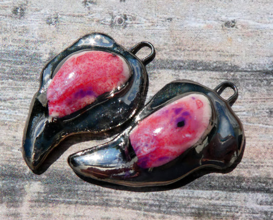 Ceramic Moulded Lagoon Earring Charms - Berry Tart