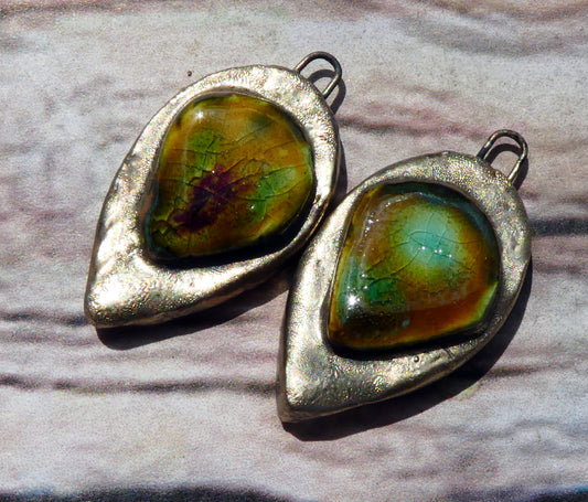 Ceramic Moulded Leaf Charms - Billabong