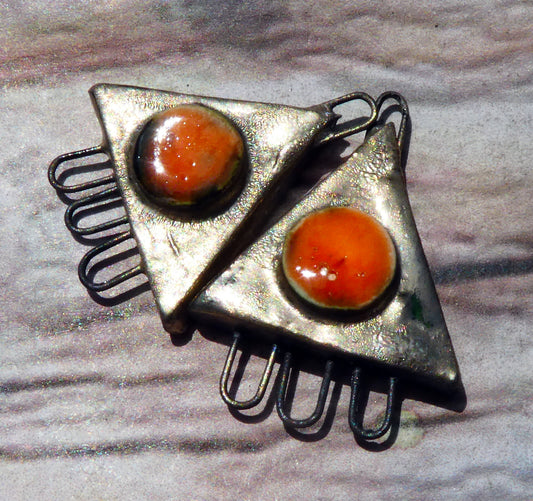 Ceramic Moulded Three Hoop Triangle Connectors - Wildfire