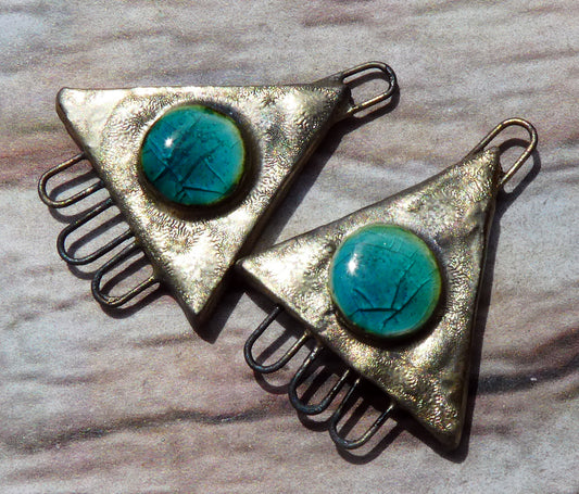 Ceramic Moulded Three Hoop Triangle Connectors - Jurassic